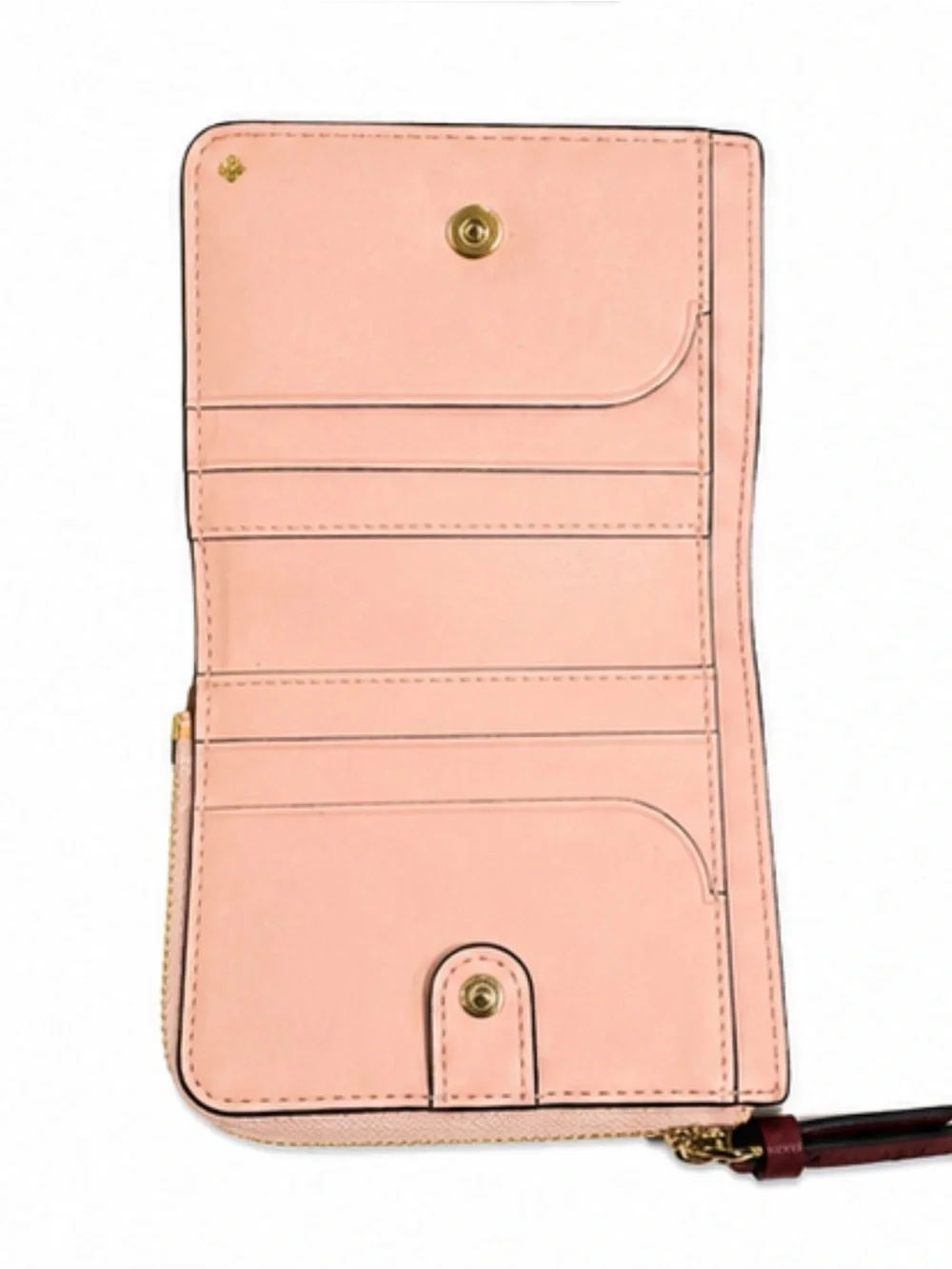 kate spade pink floral puppy zip-around wallet NWOT